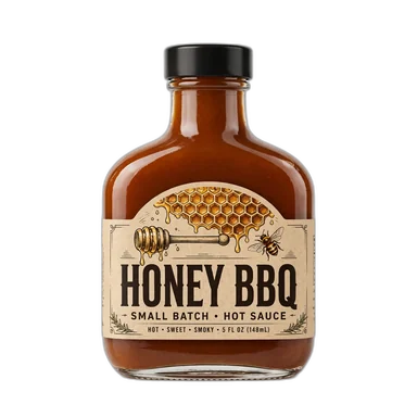 Honey BBQ sauce bottle