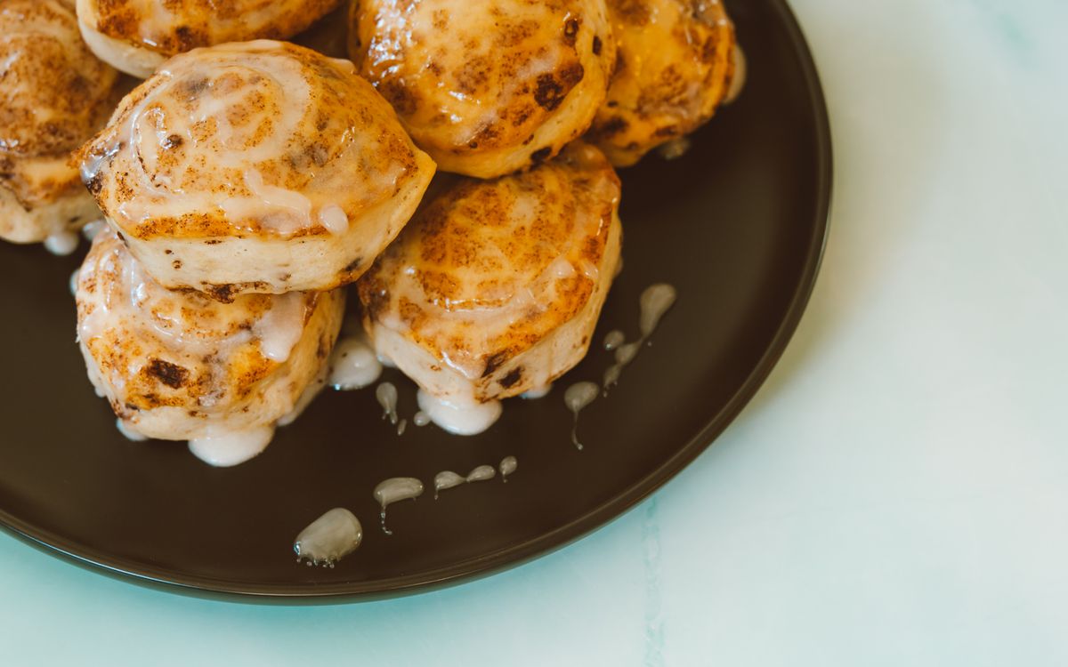 A cinnamon roll with cream cheese frosting, the flavor BeatBox bottled from an April Fools' joke